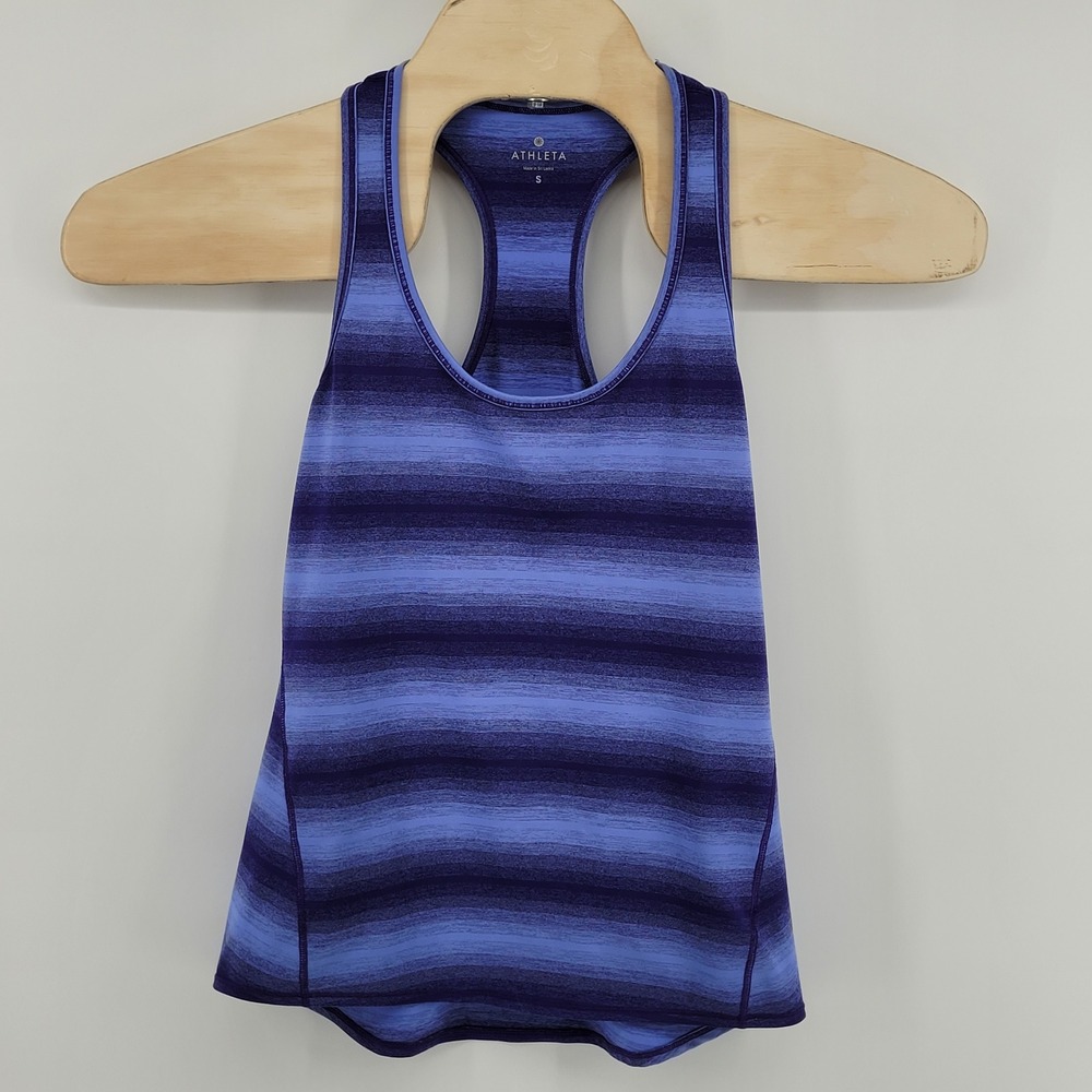 Athleta Chi Ombre Tank Womens Small‎ Blue Purple Striped Racerback Activewear